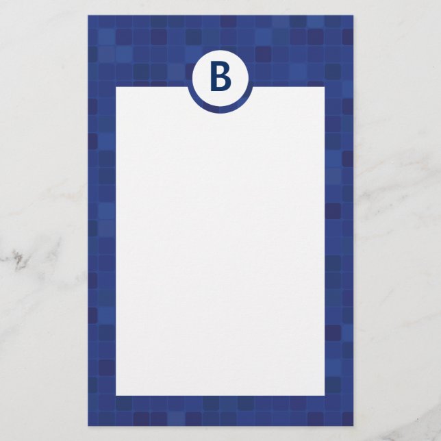 Papel de papel en píxeles de mosaico azul (Anverso)