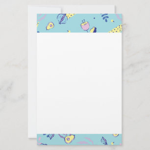 Papel de papelería con estampado floral acuático