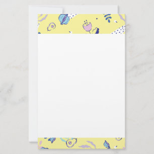 Papel de papelería con estampado floral amarillo