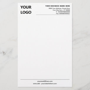 Papel de Papelería con Logotipo y Texto Personaliz
