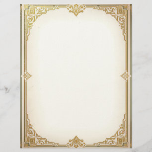 Papel de papelería con marco de estilo Art Deco