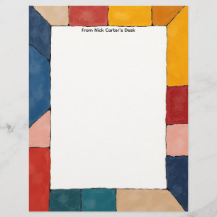 Papel de papelería de bloques de colores simples