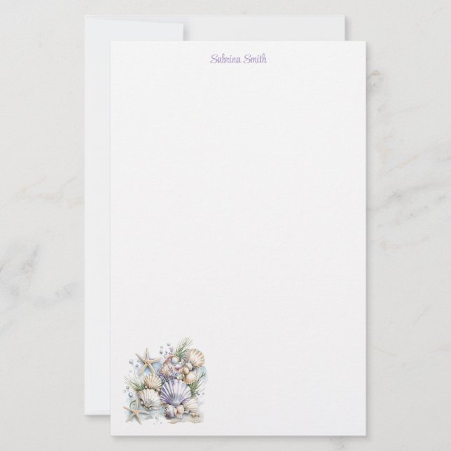 Papel de papelería de conchas marinas (Anverso)
