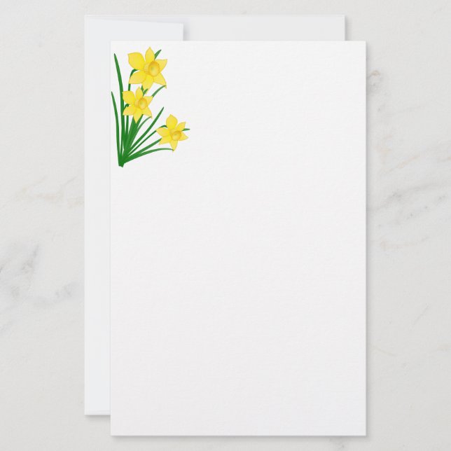 Papel de papelería de Daffodils (Anverso)