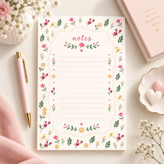 Papel de papelería de flor silvestre encantadora