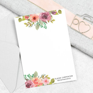 Papel de papelería de flores acuarela de verano vi