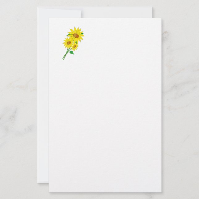 Papel de papelería de girasoles (Anverso)