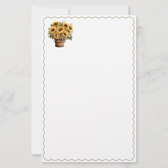 Papel de papelería de girasoles (Anverso)
