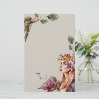 Papel de papelería de hadas Rosa | Floral encantad