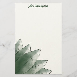 Papel de papelería de hojas verdes minimalistas