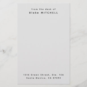 Papel de papelería de monograma de papelería perso