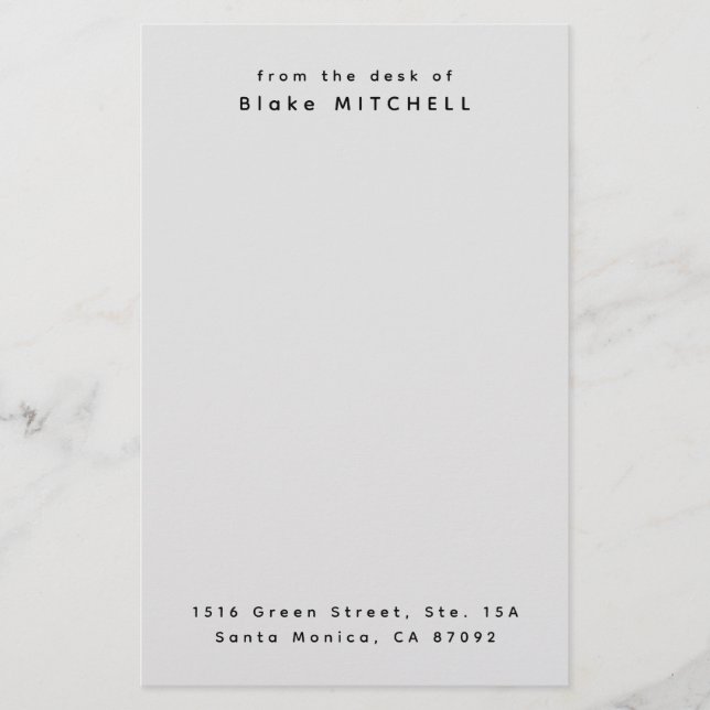 Papel de papelería de monograma personalizado únic (Anverso)