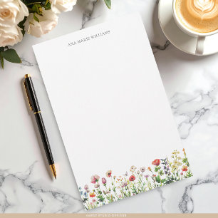 Papel de papelería elegante con flores silvestres 
