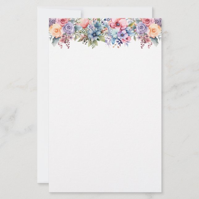 Papel de papelería floral (Anverso)