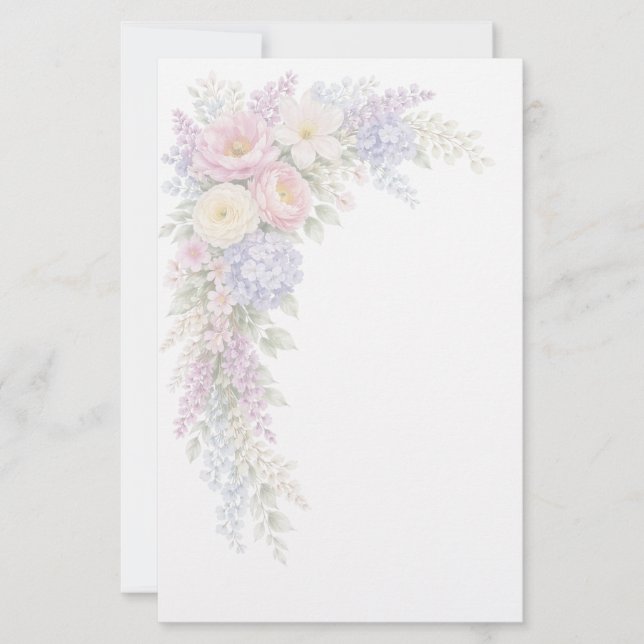 Papel de papelería floral (Anverso)