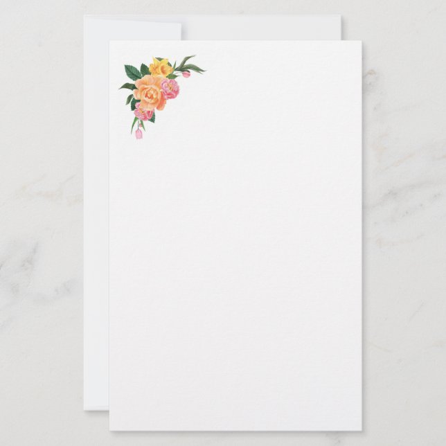 Papel de papelería - Floral (Anverso)