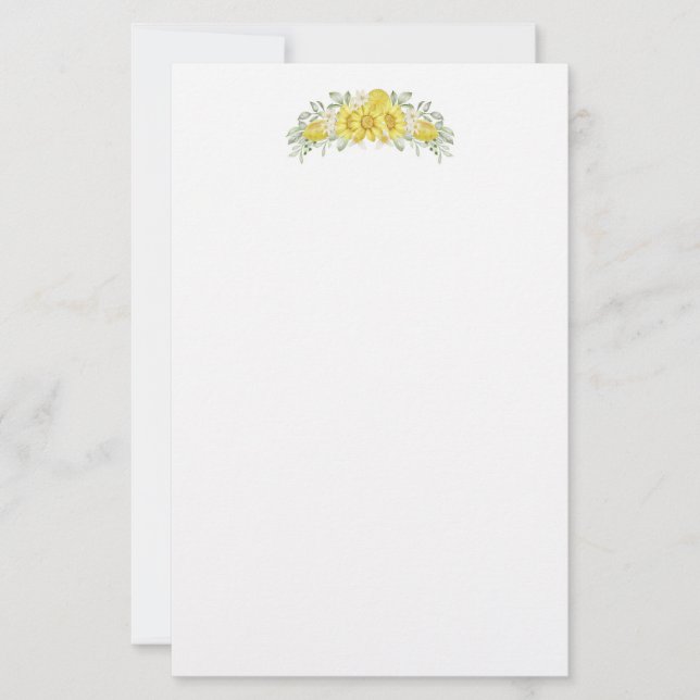 Papel de papelería - Floral (Anverso)