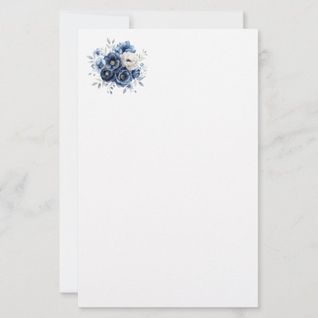 Papel de papelería - Floral (Anverso)