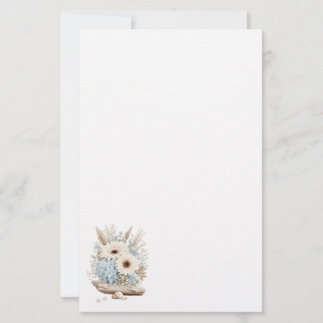 Papel de papelería floral boho (Anverso)