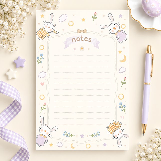 Papel de papelería forrada con conejito celestial  (Subido por el creador)