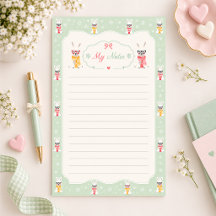 Papel de papelería forrado con conejito lindo