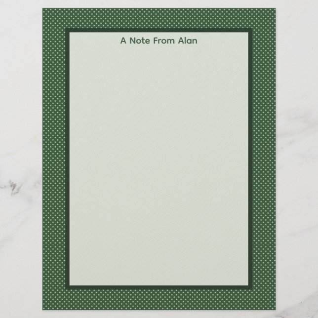 Papel de papelería Little Green Diamonds (Anverso)