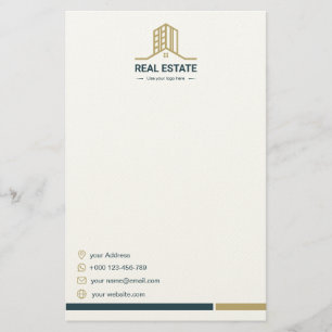 Papel de papelería moderna para inmobiliaria