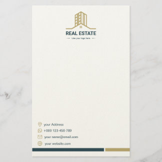Papel de papelería moderna para inmobiliaria