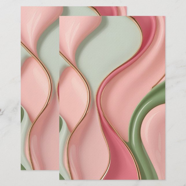 Papel de papelería multiusos con gráfico elegante (Anverso / Reverso)