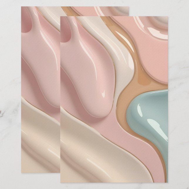 Papel de papelería multiusos con gráfico elegante (Anverso / Reverso)
