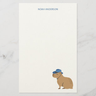 Papel de papelería para niños de animales capibara