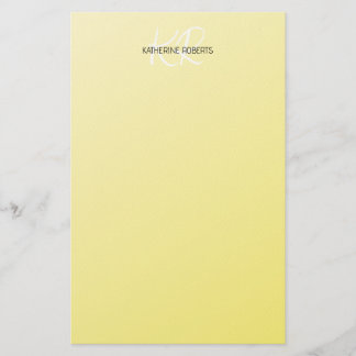 Papel de papelería personalizada amarillo limón
