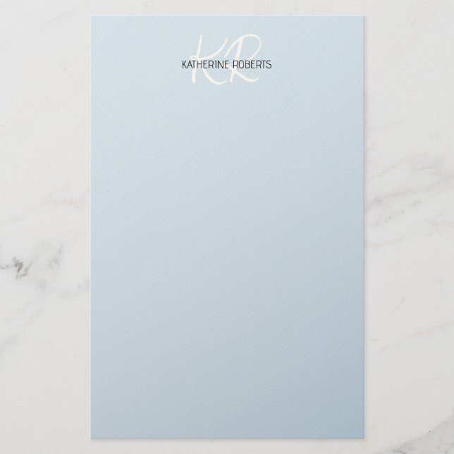 Papel de papelería personalizada Baby Blue (Anverso)