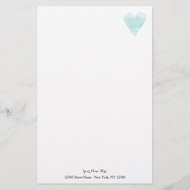 Papel de papelería personalizada con icono de cora (Anverso)
