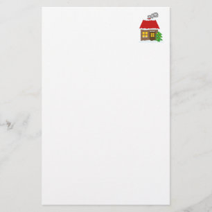 Papel de papelería personalizada de casa de maravi