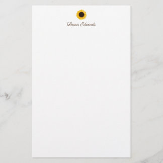 Papel de papelería personalizada de girasol amaril