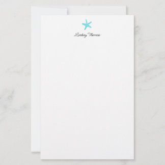 Papel de papelería personalizada estrella de mar a
