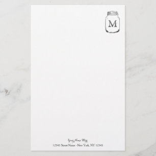 Papel de papelería personalizado con monograma en 