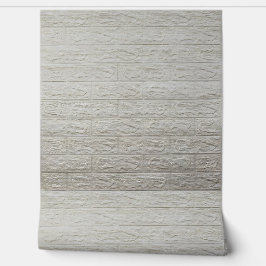 Papel de pared 3D de ladrillo crema cepillado