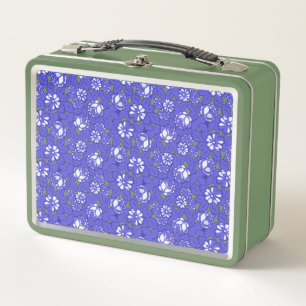 Papel de pared barroco con motivos florales azules