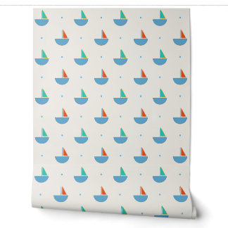 Papel de pared con barquitos para habitación niños