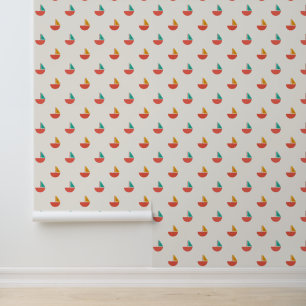 Papel de pared con patrón de barquitos pequeños
