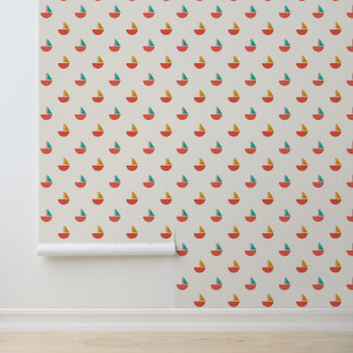 Papel de pared con patrón de barquitos pequeños 