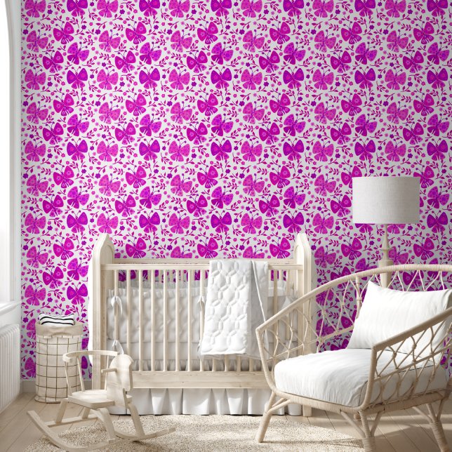 Papel de pared de mariposa rosa (Niños)