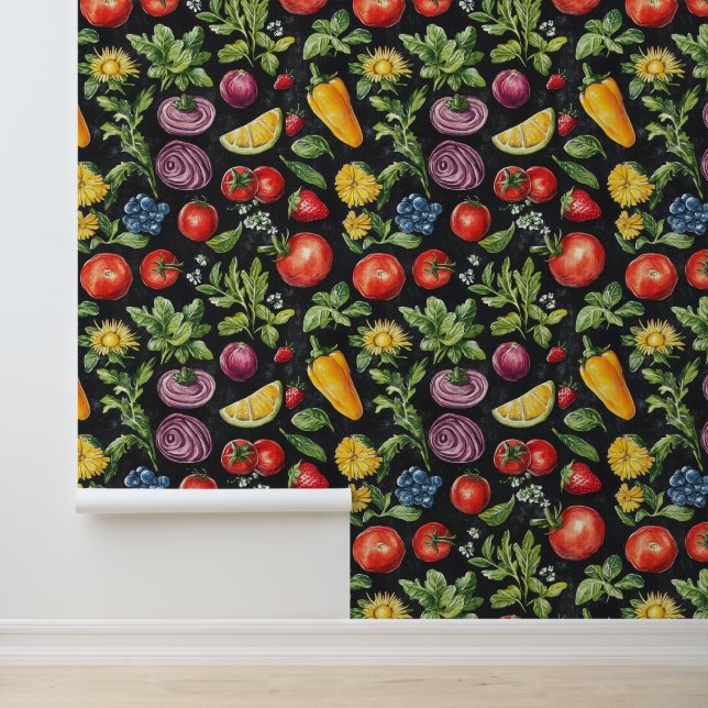 Papel de pared de patrón de fruta rústico para la  (Solicitud)