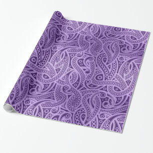 Papel de patrón de paisley Funky Purple Abstract