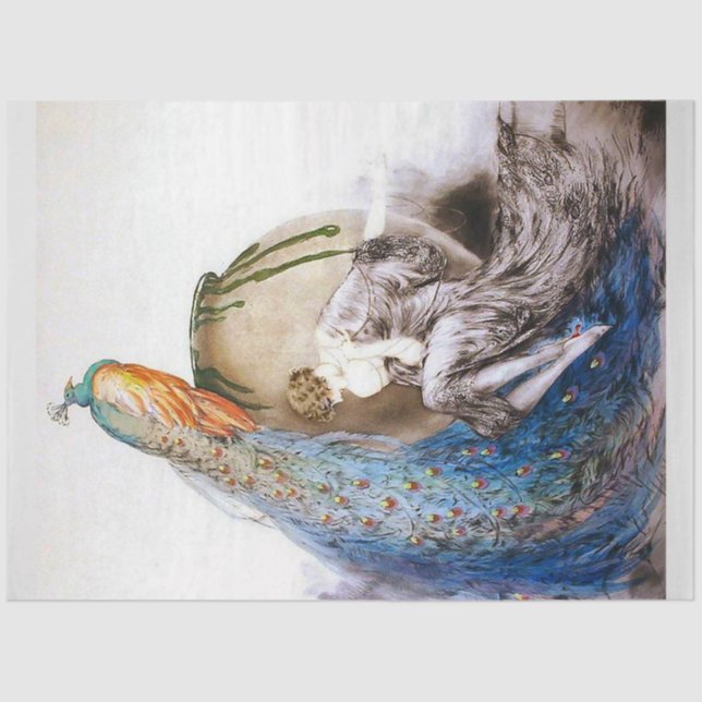 Papel de pavo real y enmalle de color (Anverso)