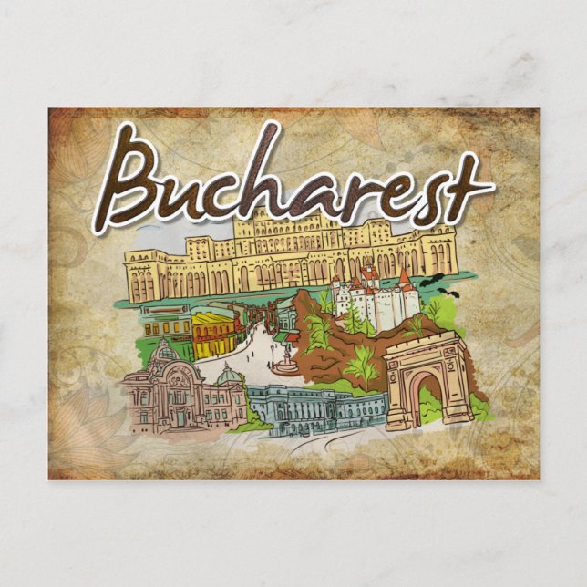 Papel de pergamino Tarjeta postal de viaje Bucares (Anverso)