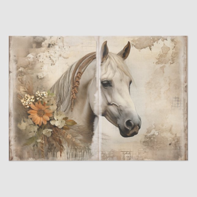 Papel de periódico basura chic de Horse Shabby (Anverso)
