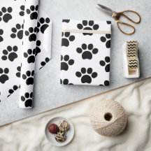 Papel de perro gato negro tierno lindo en blanco